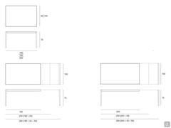 Table Damon - Outline dimensions fixed and extendable versions