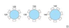 Table with inclined legs Ray - Table seating diagram 