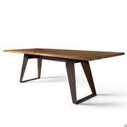 Asako living room wooden table with rusty metal legs