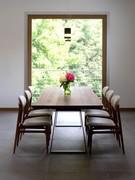 Asako walnut table paired with Ginko chairs