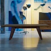 Asako living room wooden table with rusty metal legs