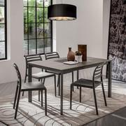 Rectangular dining table hermione with laminate top. Structure in London Grey painted metal and top in oak grey melamine