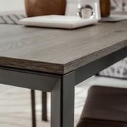 Close up of the top in grey oak melamine with wood effect