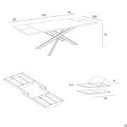 Technical diagrams - Table, extending runners, and extensions