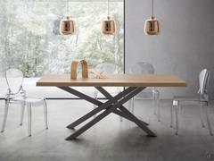 Argus rectangular wooden table in debarked natural oak veneer