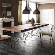 Gordon design table by Cattelan with wooden top