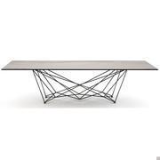 Gordon design table by Cattelan with top in Keramik stone finish OD05 Matt Golden Calacatta for Outdoor