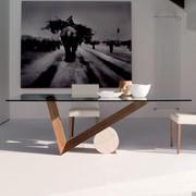 Valentino table with base in wood and stone by Cattelan