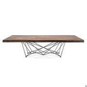 Gordon design table by Cattelan with wooden top