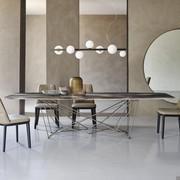 Gordon shaped rectangular table by Cattelan with CrystalArt glass top (CY02)