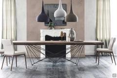 Gordon table by Cattelan with rectangular top and irregular edges