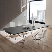 Alastor table with tubular metal legs - London grey Fenix top