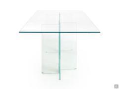 Side view of Erin table, entirely made of glass