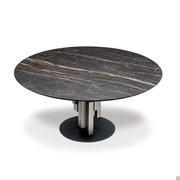 Round top in matt portoro marble Keramik stone of the Skyline table by Cattelan