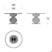 Round spiral-shaped table Firenze - measurements