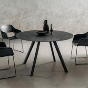 Jason round and modern living room table with tilted legs