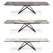 Different Keramik stone finishes for Premier table by Cattelan