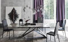 Premier dining table with shaped Keramik stone top