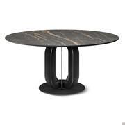 Soho table by Cattelan with round top in Portoro Keramik 