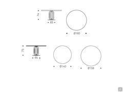 Model and Measurements of Soho table by Cattelan - round Model