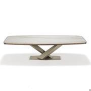 Stratos table by Cattelan in Keramik stone with lower rounded profile