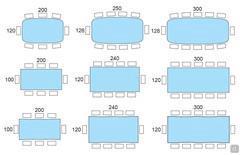 Seats scheme for the wooden top