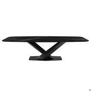 Stratos table by Cattelan with Keramik stone top in KM09 Glossy Sahara Noir Marble 