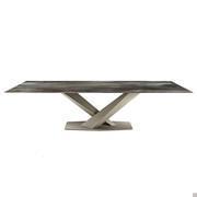 Stratos table by Cattelan with CY02 CrystalArt glass top