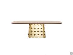 Pois dining table with solid-wood top in Canaletto walnut