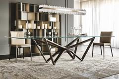 Marathon by Cattelan dining table in glass and wood