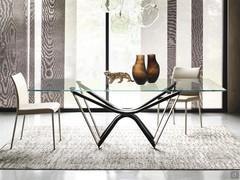 Marathon by Cattelan rectangular table with top in glass