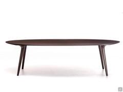 Leander wooden table with shaped top in variable thicknesses