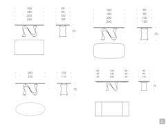 Diagams and measurments of the Wave table with glass top