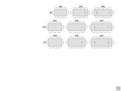 Wave table with gres top - Table seats scheme