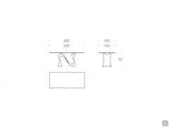 Diagrams and measurements of the Wave table in wood