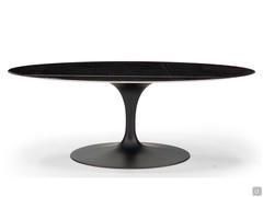 Stem oval table with marble top