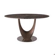 Arex table with solid wood base and marble top