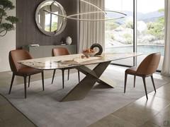 Tyron by Cattelan dining table with rectangular shaped top in Keramik stone