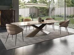 Tyron table by Cattelan with rectangular shaped top and base in painted metal