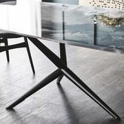 Detail of the embossed metal legs for Atlantis dining table by Cattelan