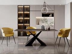 Trevor dining table in the fixed version, here pictured in an open space kitchen