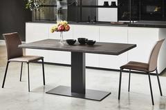 Elvis table by Cattelan in burnt oak with irregular edges