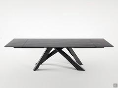 Extendable Big Table by Bonaldo with Laurent ceramic stone table top and legs in gunmetal