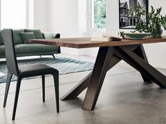 Big Table by Bonaldo with American walnut table top and bronze metal legs