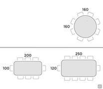 Colosseo marble table by Tonin - Table seating diagram