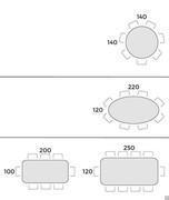 Colosseo gres stoneware table by Tonin - Table seating diagram