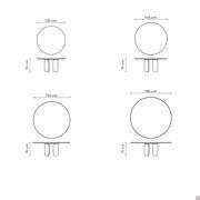 Mellow table by Bonaldo - Measurements for the round model