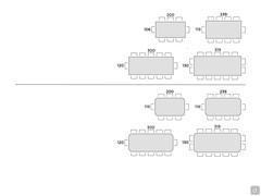 Masami table with ceramic top - Table seats scheme