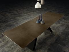 Desire rectangular extending table with extension leaves matching the top