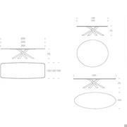 Style table - dimensions for fixed top - oval and circular